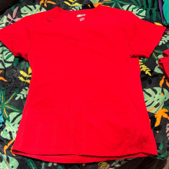 Scrubaid Bold Red Scrub Top and Bottoms - Picture 3 of 6